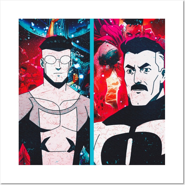 invincible and omniman Wall Art by nowsadmahi